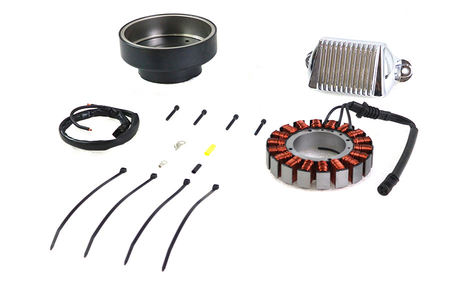 Volt Tech Alternator Charging System Kit 50 Amp for Harley Davidson FLH and FLT Models