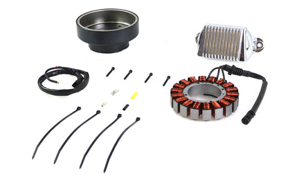 Volt Tech Alternator Charging System Kit 50 Amp for Harley Davidson FLH and FLT Models