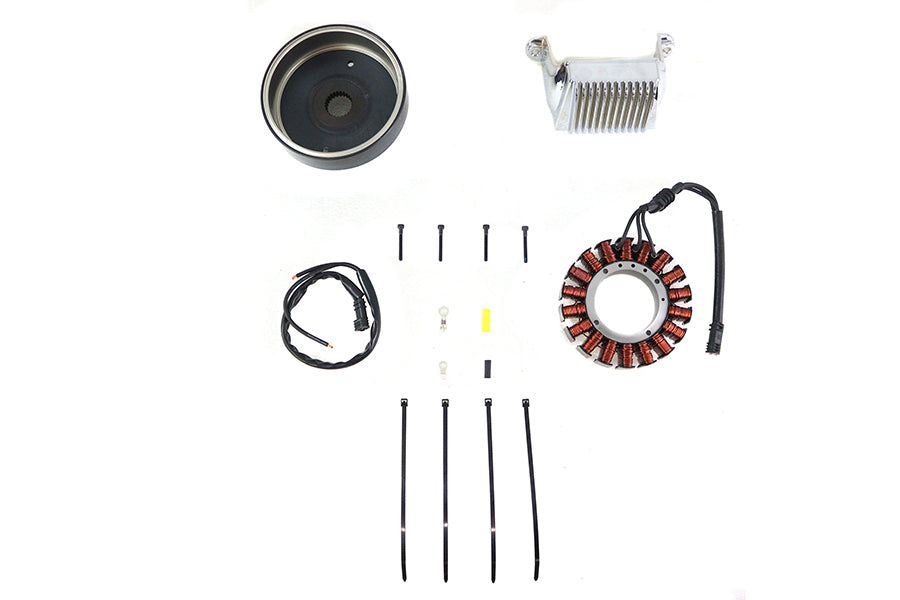 Volt Tech Alternator Charging System Kit 50 Amp for Harley Davidson FLH and FLT Models