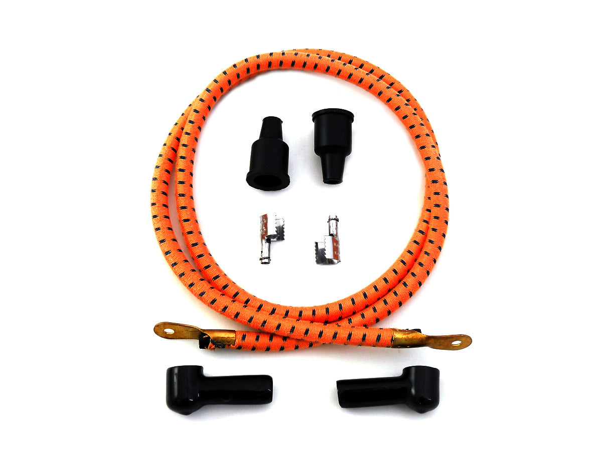 Volt Tech 40116 9mm Vintage Cloth Spark Plug Wire Kit for Harley Davidson VL & UL (40 Inches)