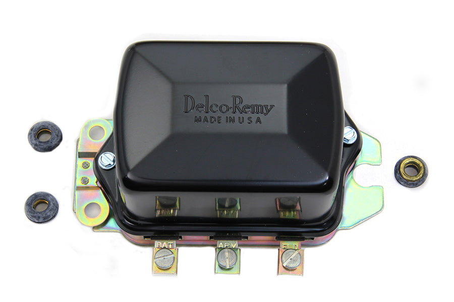 V-Twin Delco Remy Type Black 12 Volt Mechanical Regulator for Harley Davidson XL (1967-1976)