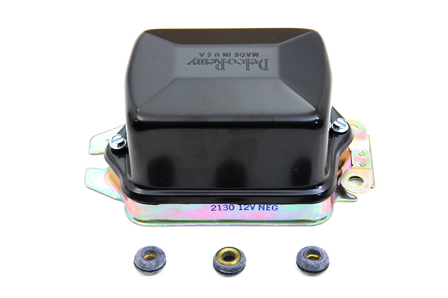 V-Twin Delco Remy Type Black 12 Volt Mechanical Regulator for Harley Davidson XL (1967-1976)