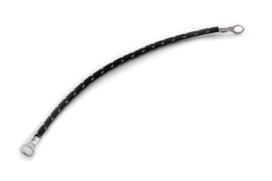 V-Twin Cloth Covered Battery Ground Wire for Harley Davidson EL Models, 7 Inch Center-to-Center Length