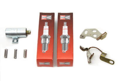 Volt Tech Ignition Tune Up Kit with Champion Spark Plugs for Harley Davidson EL & FL Models