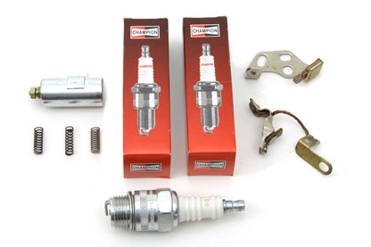 Volt Tech Ignition Tune Up Kit with Champion Spark Plugs for Harley Davidson EL & FL Models