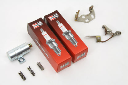 Volt Tech Ignition Tune Up Kit with Champion Spark Plugs for Harley Davidson EL & FL Models