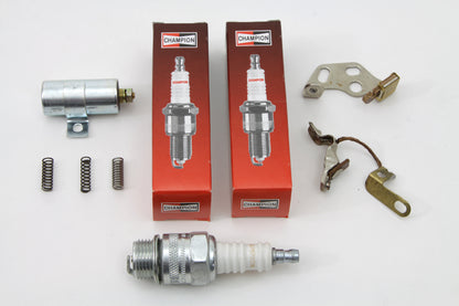 Volt Tech Ignition Tune Up Kit with Champion Spark Plugs for Harley Davidson EL & FL Models