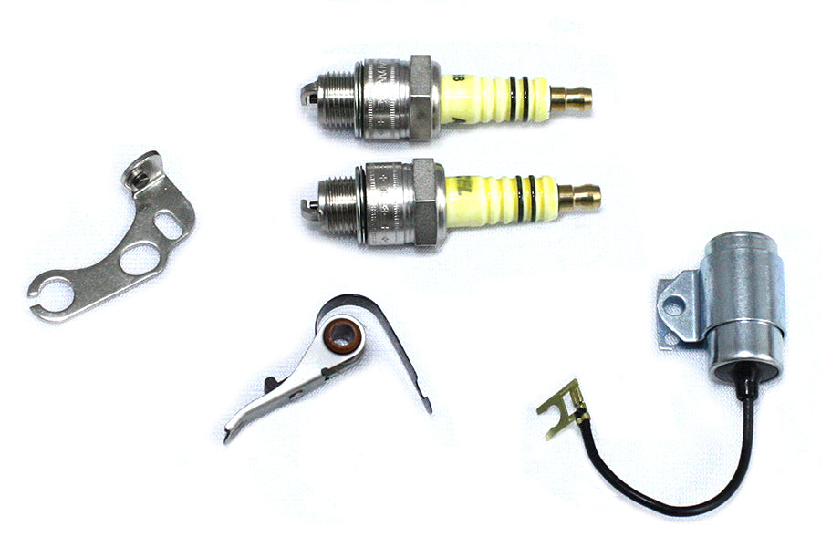 Volt Tech Ignition Tune Up Kit with Champion Spark Plugs for Harley Davidson FL (1948-1957)