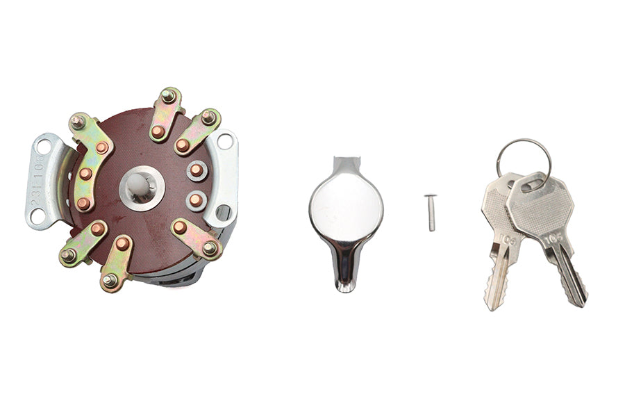Volt Tech Fat Bob Ignition Switch with 6 Terminals for Harley Davidson FL (Part #21-0202AESK)