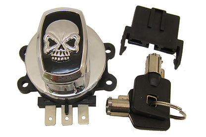 Volt Tech 21-0209ASK Electronic Ignition Switch with Skull Cap Style - Fits Harley Davidson FXDWG and FXST Models