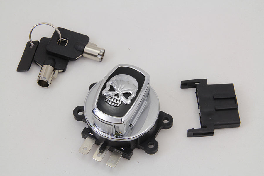 Volt Tech 21-0209ASK Electronic Ignition Switch with Skull Cap Style - Fits Harley Davidson FXDWG and FXST Models