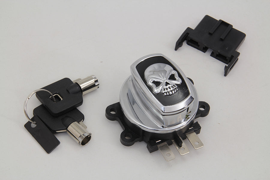 Volt Tech 21-0209ASK Electronic Ignition Switch with Skull Cap Style - Fits Harley Davidson FXDWG and FXST Models