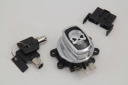 Volt Tech 21-0209ASK Electronic Ignition Switch with Skull Cap Style - Fits Harley Davidson FXDWG and FXST Models