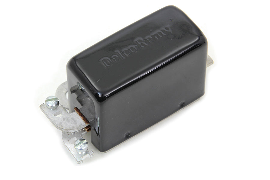 Volt Tech Black Replica Delco Remy 3-Brush Generator Relay for Harley Davidson EL & FL Models
