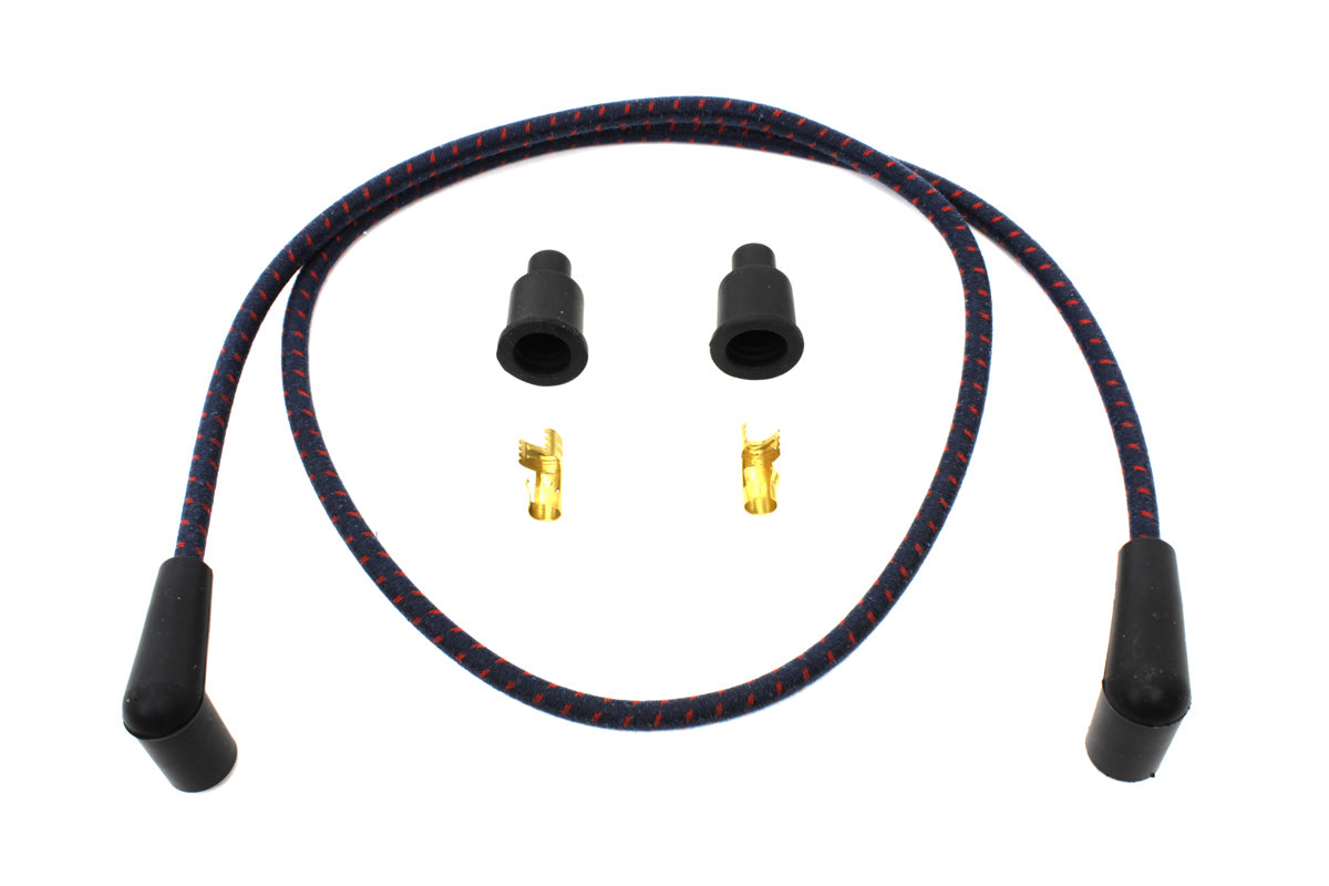 Volt Tech Universal Braided Wire Kit 7mm - 40 Inch Blue and Pink Spark Plug Wire Set