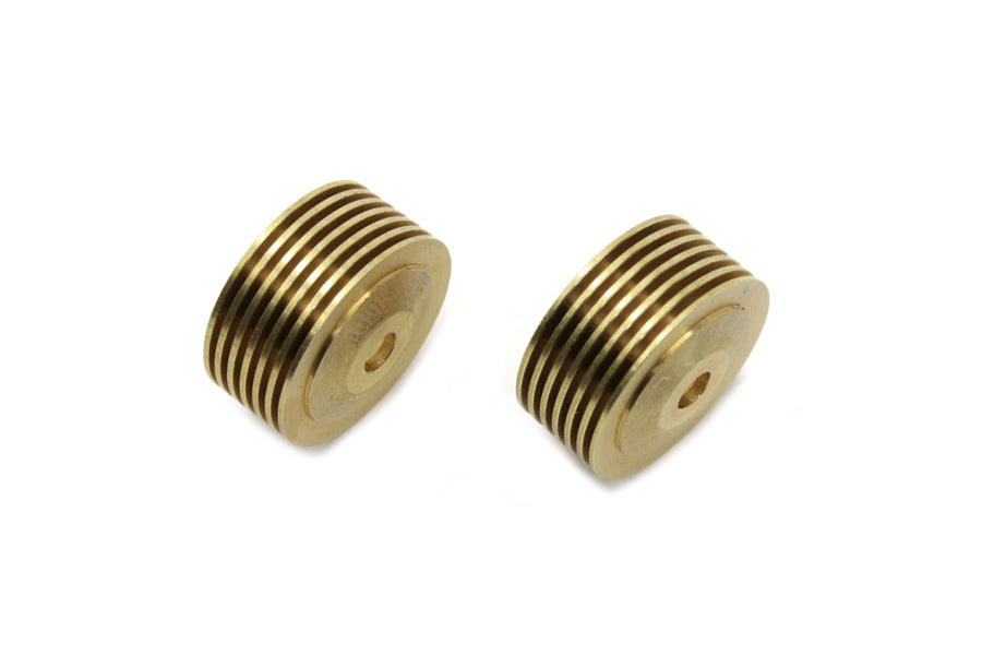 Volt Tech Brass Spark Plug Cool Fin Set for Harley Davidson FL and EL Models