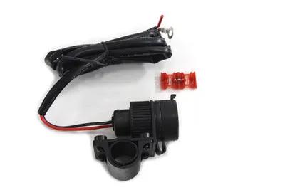V-Twin USB Power Supply Port for Motorcycles - Waterproof Handlebar Mount with USB Charging Capability by V-Twin
