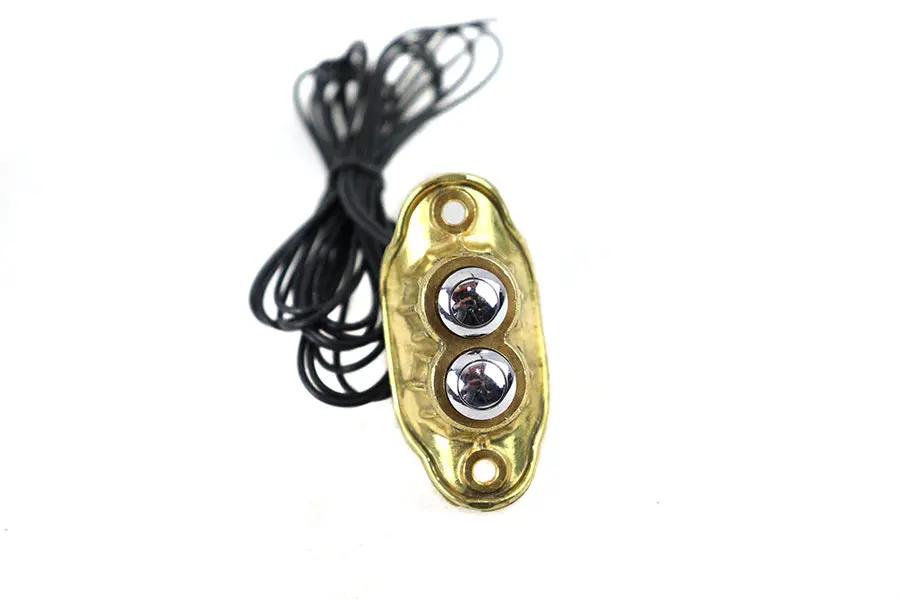 Volt Tech Old School Dual Switch Kit with Brass Finish – 2 Stainless Steel All-Weather Mini Switches, Wiring, and Mounting Hardware by Volt Tech