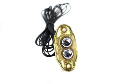 Volt Tech Old School Dual Switch Kit with Brass Finish – 2 Stainless Steel All-Weather Mini Switches, Wiring, and Mounting Hardware by Volt Tech