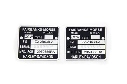 Volt Tech Part 77206 Magneto Name Tag Set for Harley Davidson XLCH by Volt Tech