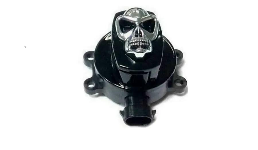 Volt Tech Black Ignition Switch with Chrome Skull for Harley Davidson FLST/F Models - Part No. 370969 by Volt Tech