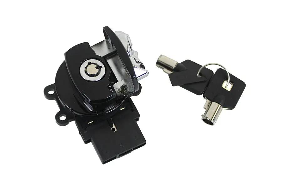 Volt Tech Black Ignition Switch with Chrome Skull for Harley Davidson FXST by Volt Tech