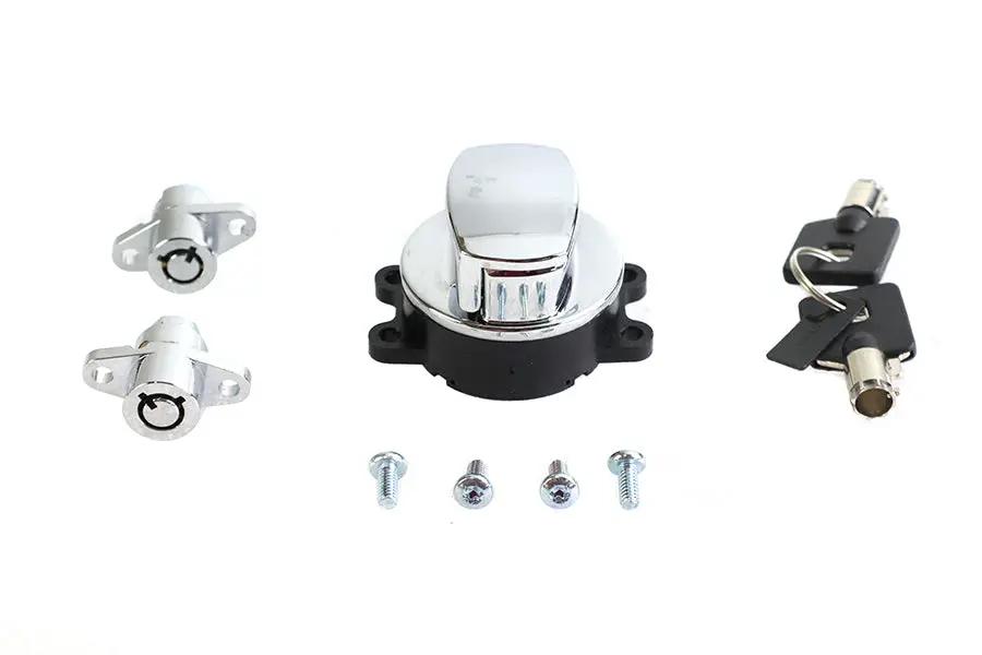 Volt Tech Side Hinge Ignition Switch and Saddlebag Lock Kit for Harley Davidson FLHR (Chrome Finish) - Part 78403 by Volt Tech