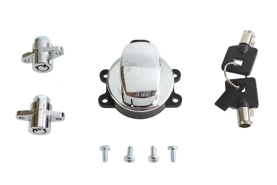Volt Tech Side Hinge Ignition Switch and Saddlebag Lock Kit for Harley Davidson FLHR (Chrome Finish) - Part 78403 by Volt Tech