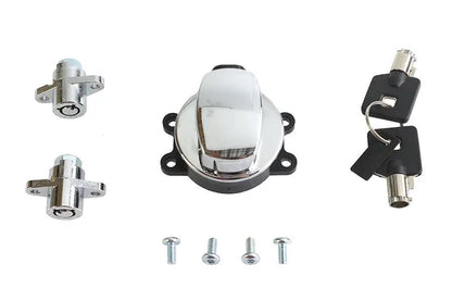 Volt Tech Side Hinge Ignition Switch and Saddlebag Lock Kit for Harley Davidson FLHR (Chrome Finish) - Part 78403 by Volt Tech