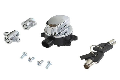 Volt Tech Side Hinge Ignition Switch and Saddlebag Lock Kit for Harley Davidson FLHR (Chrome Finish) - Part 78403 by Volt Tech
