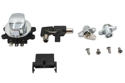 Volt Tech Side Hinge Ignition Switch and Saddlebag Lock Kit Chrome for Harley Davidson FLHR by Volt Tech