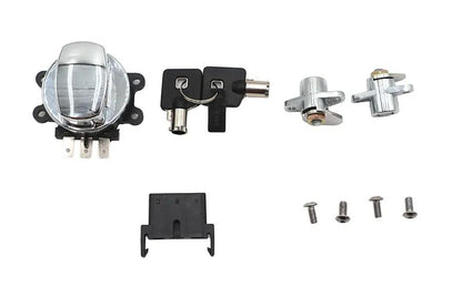 Volt Tech Side Hinge Ignition Switch and Saddlebag Lock Kit Chrome for Harley Davidson FLHR by Volt Tech