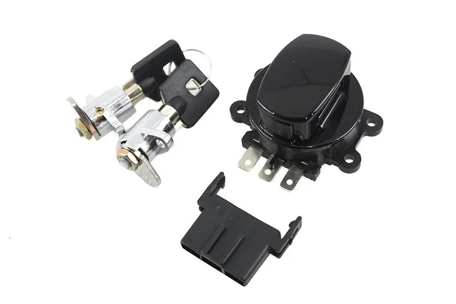 Volt Tech Side Hinge Ignition Switch and Saddlebag Lock Kit for Harley Davidson FLHR (Black Finish) by Volt Tech
