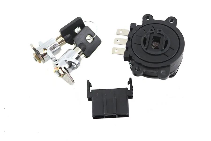 Volt Tech Side Hinge Ignition Switch and Saddlebag Lock Kit for Harley Davidson FLHR (Black Finish) by Volt Tech