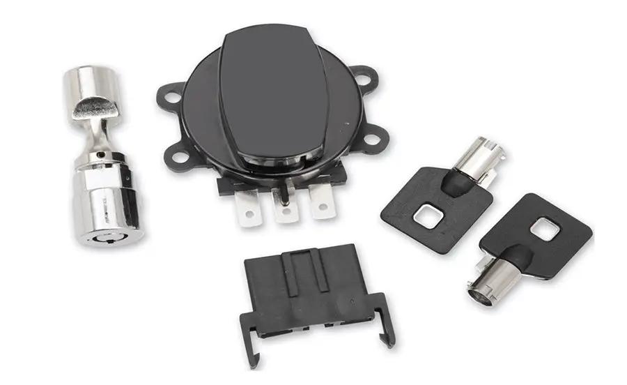 Volt Tech Part 78405B Side Hinge Ignition Switch with Fork Lock for Harley Davidson FLS & FLST Models by Volt Tech