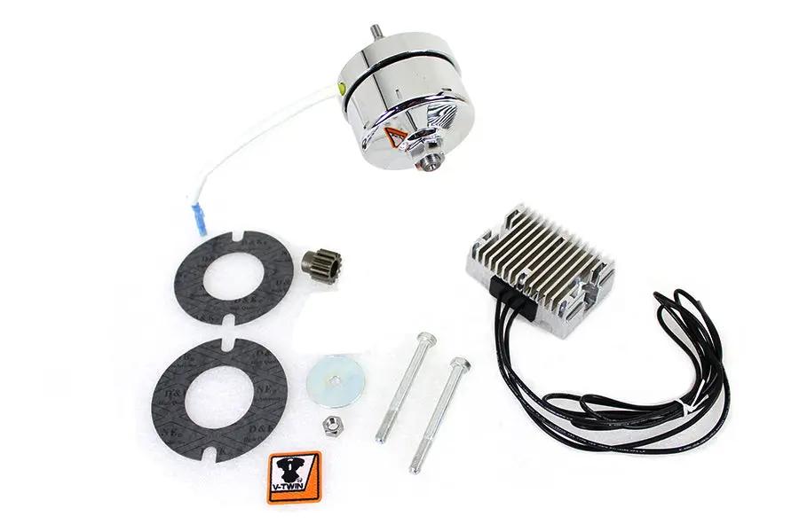 V-Twin Chrome 12 Volt Alternator Generator Conversion Kit for Harley Davidson XL (1971-1980) by V-Twin