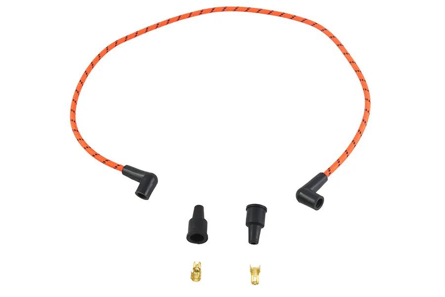 Volt Tech 7mm Braided Spark Plug Wire - 37 Inch Length, Black and Orange by Volt Tech
