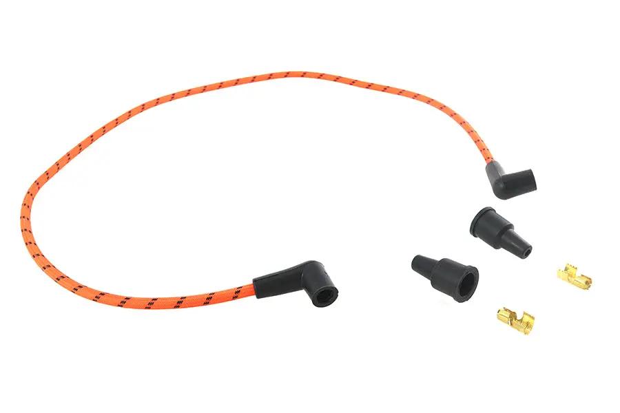 Volt Tech 7mm Braided Spark Plug Wire - 37 Inch Length, Black and Orange by Volt Tech