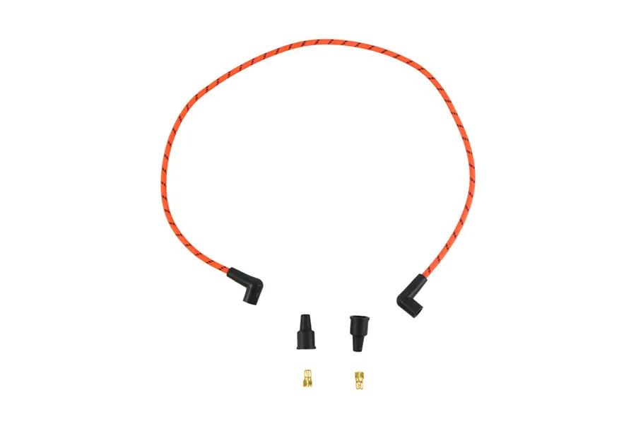 Volt Tech 7mm Braided Spark Plug Wire - 37 Inch Length, Black and Orange by Volt Tech