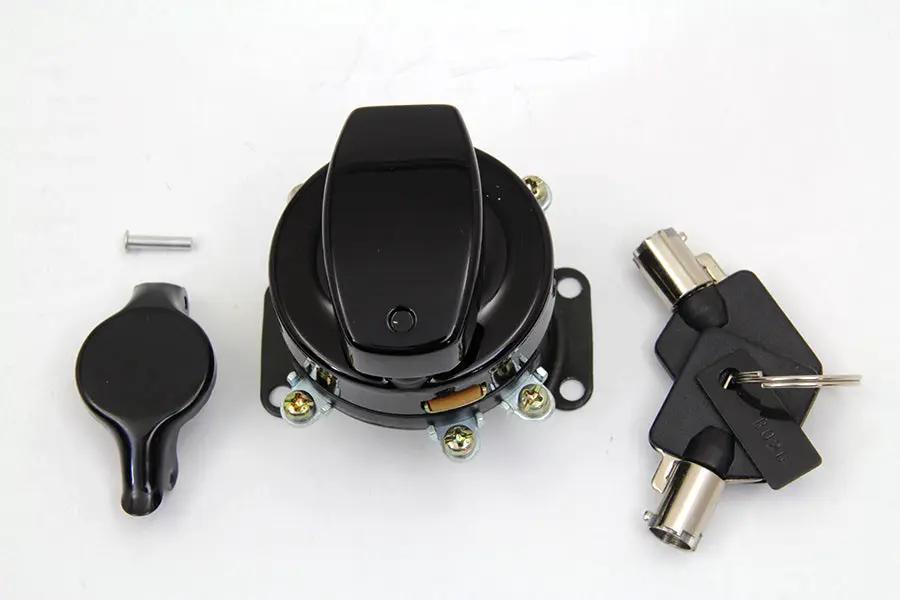 Volt Tech Fat Bob Ignition Switch with 5 Terminals for Harley Davidson FL - Gloss Black Part #21-0202PGB by Volt Tech