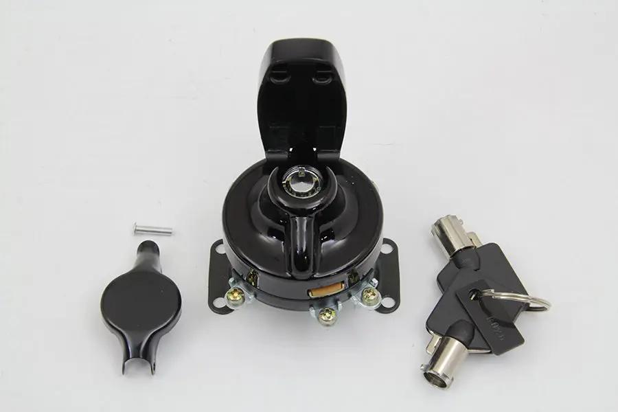 Volt Tech Fat Bob Ignition Switch with 5 Terminals for Harley Davidson FL - Gloss Black Part #21-0202PGB by Volt Tech