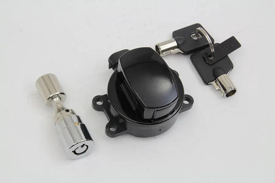 Volt Tech E21-0214GBK Ignition Key Switch for Harley Davidson FXST (Gloss Black) by Volt Tech