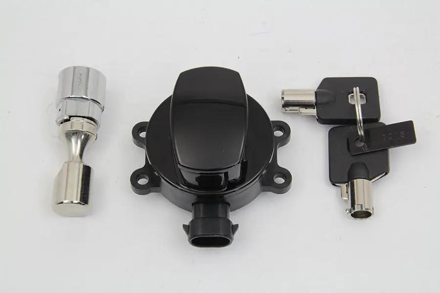 Volt Tech E21-0214GBK Ignition Key Switch for Harley Davidson FXST (Gloss Black) by Volt Tech