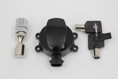 Volt Tech E21-0214GBK Ignition Key Switch for Harley Davidson FXST (Gloss Black) by Volt Tech