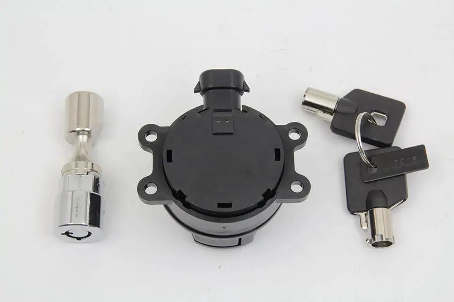 Volt Tech E21-0214GBK Ignition Key Switch for Harley Davidson FXST (Gloss Black) by Volt Tech