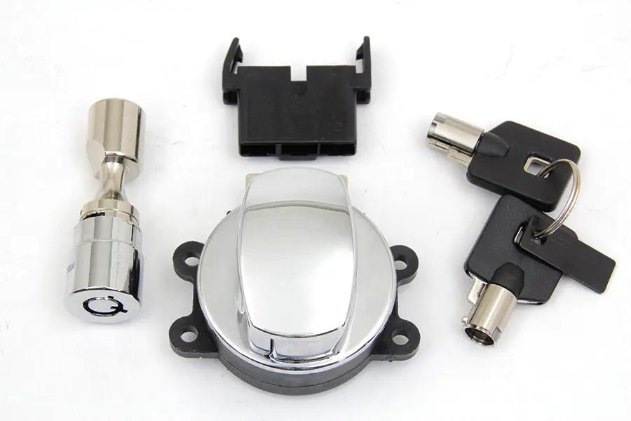 Volt Tech Hinge Ignition Switch Chrome with Round Key and Extra Fork Lock for Harley Davidson FXDWG & FXST by Volt Tech