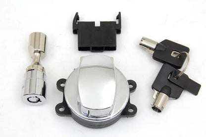 Volt Tech Hinge Ignition Switch Chrome with Round Key and Extra Fork Lock for Harley Davidson FXDWG & FXST by Volt Tech