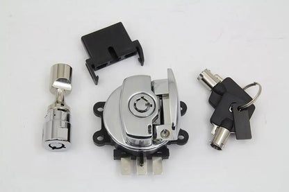 Volt Tech Hinge Ignition Switch Chrome with Round Key and Extra Fork Lock for Harley Davidson FXDWG & FXST by Volt Tech