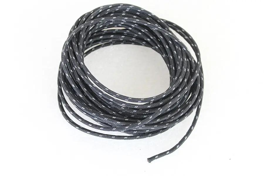Volt Tech 40272 Black 25 ft Cloth Covered Ignition Wire with White Tracer for Harley Davidson FL by Volt Tech