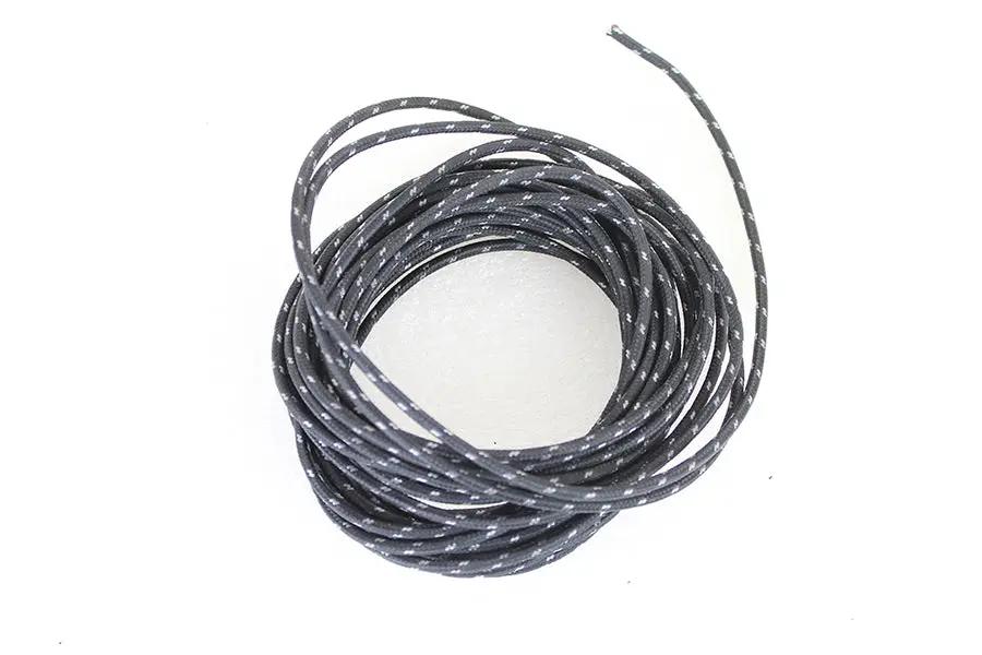 Volt Tech 40272 Black 25 ft Cloth Covered Ignition Wire with White Tracer for Harley Davidson FL by Volt Tech